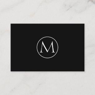 Carte de visite monogramme minimal noir