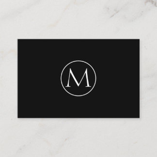 Carte de visite monogramme minimal noir
