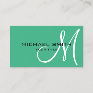 Carte De Visite Monogramme minimaliste de menthe professionnelle