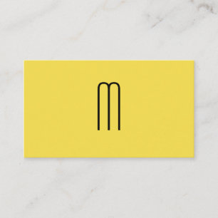 Carte De Visite Monogramme minimaliste moderne jaune