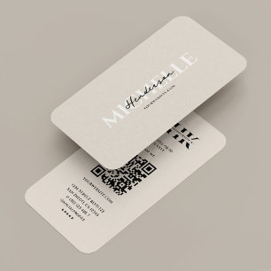 Carte De Visite Monogramme minimaliste Sand Beige Professionnel