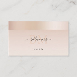 Carte De Visite Monogramme Modern Minimum Beige