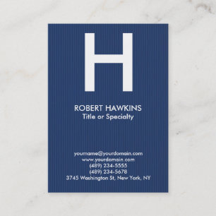 Carte De Visite Monogramme moderne bleu blanc dodu professionnel