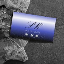 Monogramme moderne bleu noir Ombre étincelante Dia