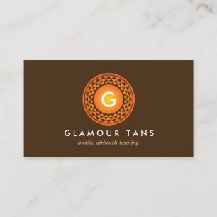 CARTE DE VISITE MONOGRAMME MODERNE BRONZE SUN LOGO POUR LE SALON D