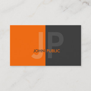 Carte De Visite Monogramme moderne de base de deux couleurs