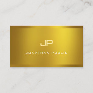 Carte De Visite Monogramme moderne Elegant Gold Look Professionnel