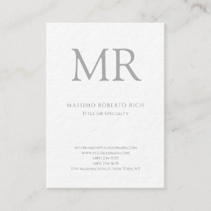 Carte De Visite Monogramme Moderne Épais Luxueux Minimaliste