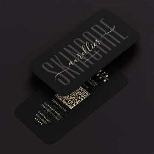 Carte De Visite Monogramme moderne esthétique Soins de la peau noi