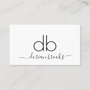 Carte De Visite Monogramme Moderne Minimaliste Professionnel C