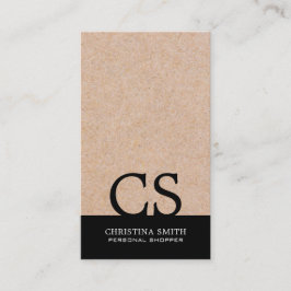 Carte De Visite Monogramme moderne Monogramme Kraft-Imprimer B&W T