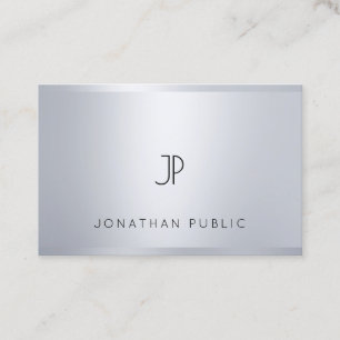 Carte De Visite Monogramme moderne professionnel Glamor Silver Loo