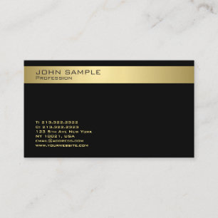 Carte De Visite Monogramme moderne tendance Elégant Black Gold