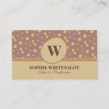 Carte de visite monogramme motif couleur neutre