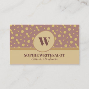 Carte de visite monogramme motif couleur neutre