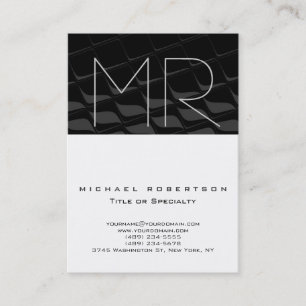 Carte de visite Monogramme Motif gris Chubby