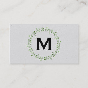 Carte De Visite Monogramme / Naturel / Wreath II