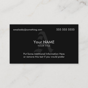 Carte De Visite Monogramme noir