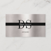 monogramme, noir argent minimaliste
