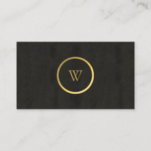 Carte De Visite Monogramme noir Chalkboard or Fusion simple modern