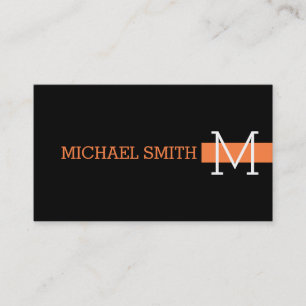 Carte De Visite Monogramme noir clair Mango Tango moderne