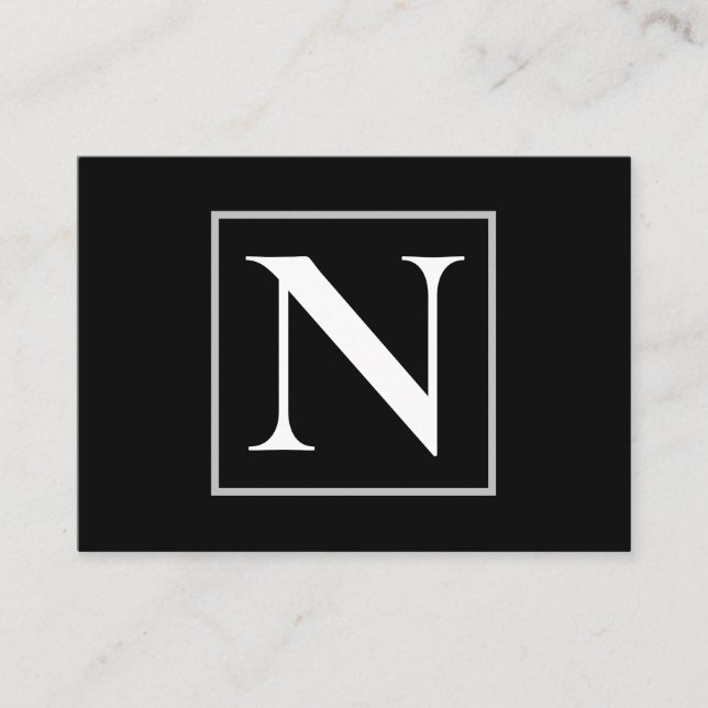 Carte De Visite Monogramme noir et blanc (Devant)