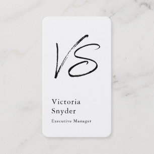 Carte De Visite Monogramme noir et blanc élégant professionnel