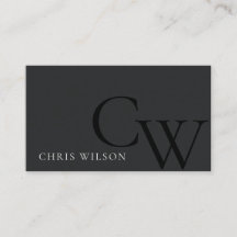 Monogramme noir et blanc minimal initial