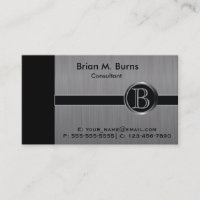 Monogramme noir exécutif d'acier de brosse