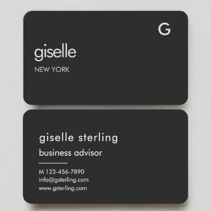 Carte De Visite Monogramme Noir Luxe