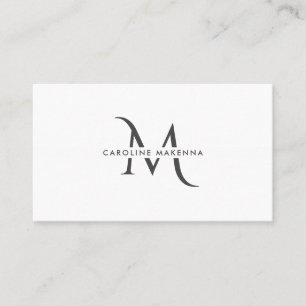 Carte De Visite Monogramme noir noir blanc professionnel gras mais