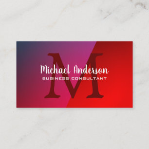 Carte De Visite Monogramme Nuances de brillance rouge