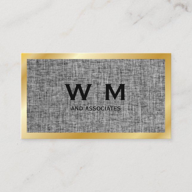 Carte De Visite Monogramme | Or exécutif | Matière de structure (Devant)