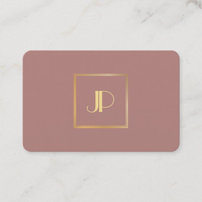 Carte De Visite Monogramme Or Professionnel Moderne Modèle élégant (Devant)