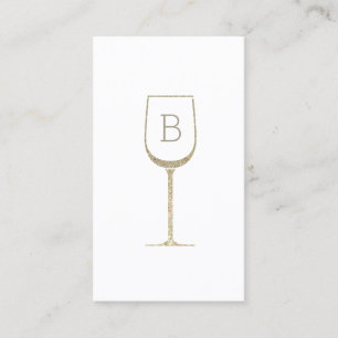 Carte De Visite Monogramme Parties scintillant de sommelier