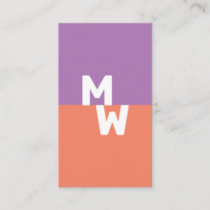 Carte De Visite Monogramme Pastel Minimaliste