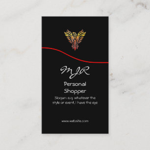 Carte De Visite Monogramme, Personal Shopper, crosse rouge