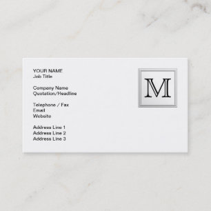 Carte De Visite Monogramme personnalisé imprimé. Noir et Blanc.