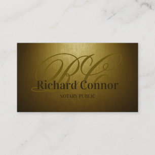 Carte De Visite Monogramme personnalisé Nota Public Gold
