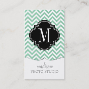 Carte De Visite Monogramme personnalisé par zigzag en bon état d
