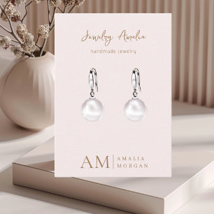 Carte De Visite Monogramme Personnalisé Rose Initiale Et Nom