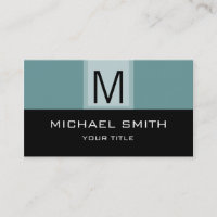 Monogramme professionnel cyan noir et désaturé