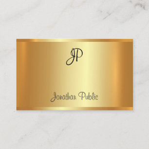 Carte De Visite Monogramme professionnel écrit à la main Or glorie