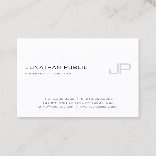 Carte De Visite Monogramme professionnel élégant Modèle moderne (Devant)