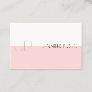 Carte De Visite Monogramme professionnel Élégant Simple Plaine Lux
