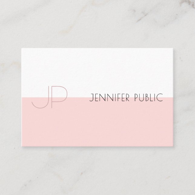 Carte De Visite Monogramme professionnel Élégant Simple Plaine Lux (Devant)