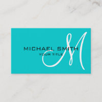 Monogramme professionnel élégant Turquoise simple