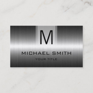 Carte De Visite Monogramme professionnel en acier inoxydable no 5