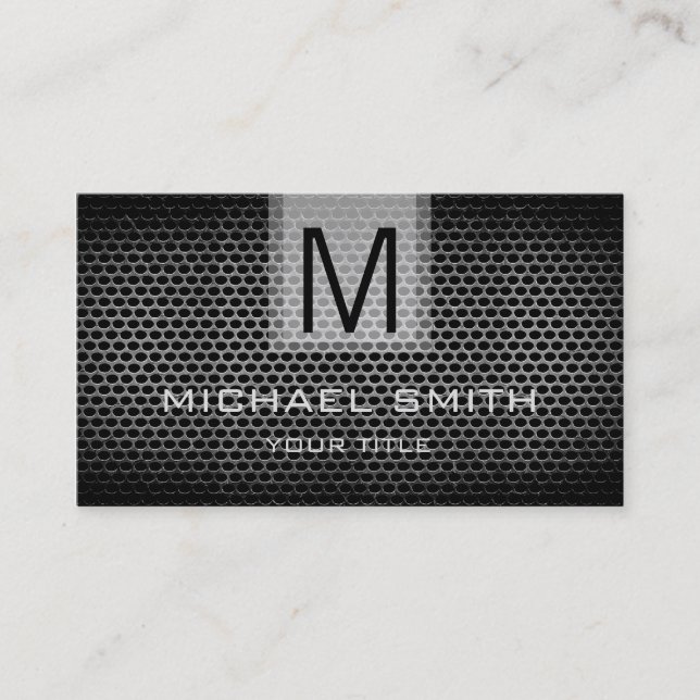 Carte De Visite Monogramme professionnel en métal en acier inoxyda (Devant)