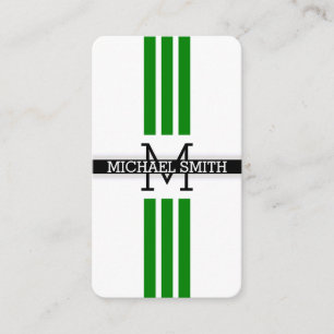 Carte De Visite Monogramme professionnel Grandes vertes modernes